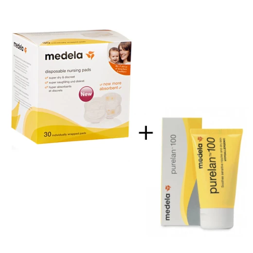 Medela Disposable Nursing Pads + Purelan 100 37g Offer