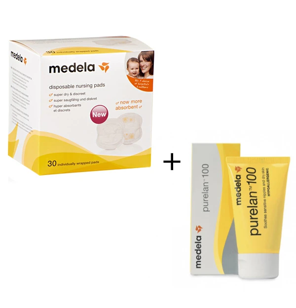 Medela Disposable Nursing Pads + Purelan 100 37g Offer - ميديلا