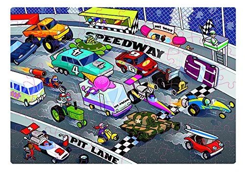 Innovative Kids Green Start 100-Piece Puzzle: Crazy Car Race Puzzle - انوفاتيف كيدز جرين - Image 2