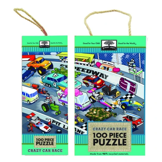 Innovative Kids Green Start 100-Piece Puzzle: Crazy Car Race Puzzle Innovative Kids Green Start 100-Piece Puzzle: Crazy Car Race Puzzle