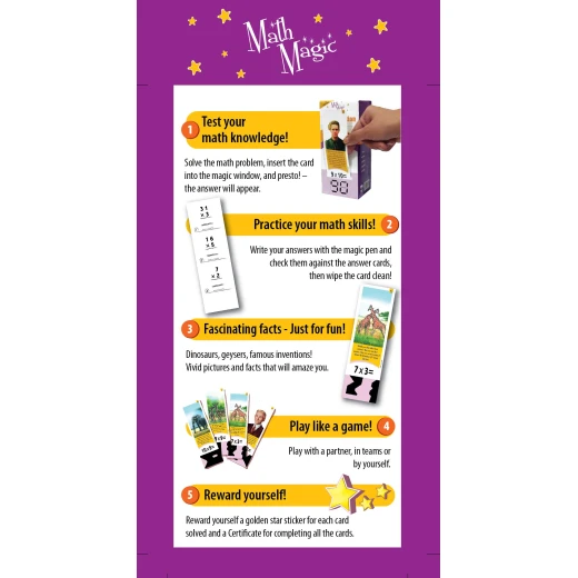Math Magic Multiplication Flash Cards Educational Learning Game with Answers for Kids - Macaw Books - Image 3