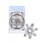 invisibobble Nano Hair Styling Ring with Strong Grip, Hair Accessories for Women – Crystal Clear (Pack of 3) - انفيزبوبل