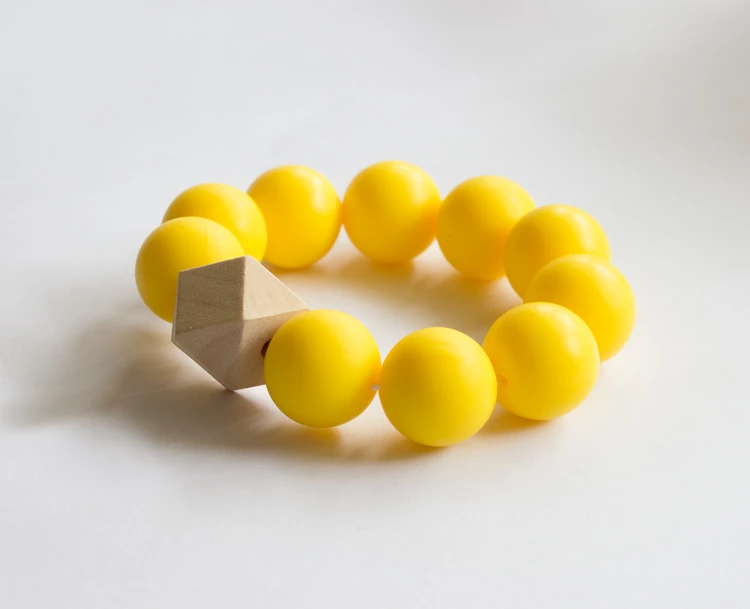 Baby Holders - Teething Bracelets with Yellow Beads - بيبي هولدر