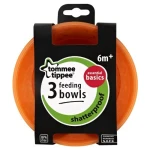Tommee Tippee Basics Bowls X3, Orange - تومي تيبي