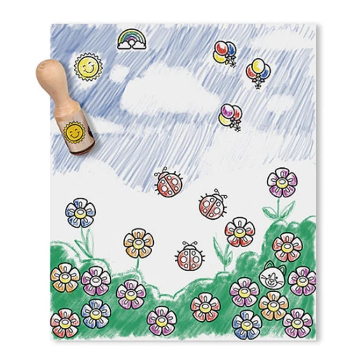 Melissa & Doug Wooden Stamp Set - Deluxe Happy Handles - ميليسا اند دوج - Image 2