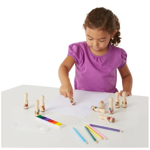 Melissa & Doug Wooden Stamp Set - Deluxe Happy Handles - ميليسا اند دوج - Image 3