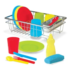 Melissa & Doug Let's Play House! Wash & Dry Dish Set