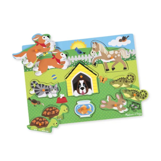 Melissa & Doug Pets Peg Puzzle - 8 Pieces - Melissa &amp; Doug - Image 2