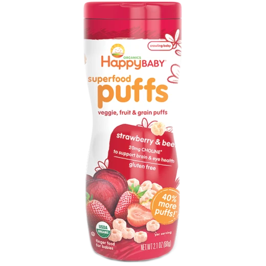 Happy Baby Puffs Strawberry & Beet - Gluten Free Happy Baby Puffs Strawberry & Beet - Gluten Free