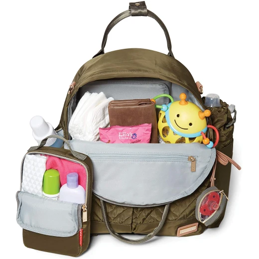 Skip Hop Suite 6 Pieces c Diaper Backpack Set - Olive - سكيب هوب - Image 4