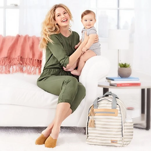 Skip Hop Riverside Ultra Light Backpack, Oyster Stripe - سكيب هوب - Image 3