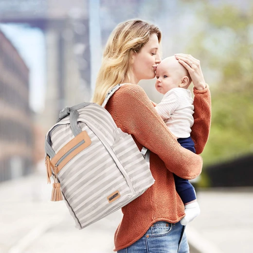 Skip Hop Riverside Ultra Light Backpack, Oyster Stripe - سكيب هوب - Image 6