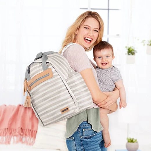 Skip Hop Riverside Ultra Light Backpack, Oyster Stripe - سكيب هوب - Image 8