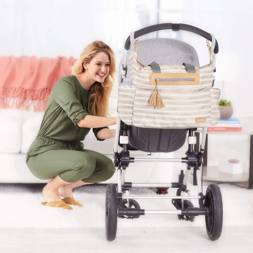Skip Hop Riverside Ultra Light Diaper Satchel, Oyster Stripe - سكيب هوب - Image 4