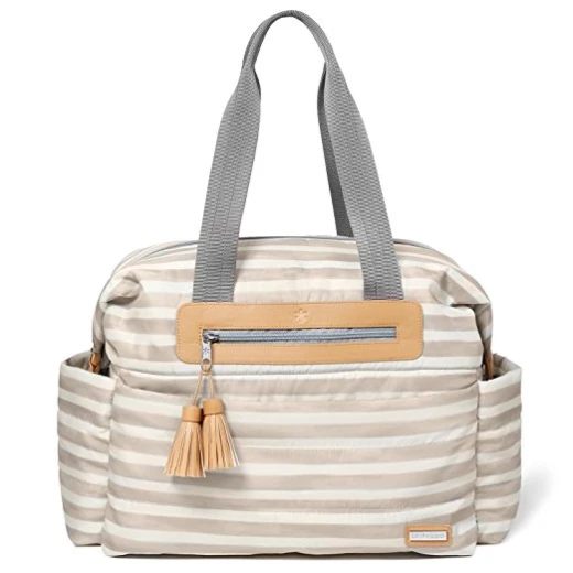 Skip Hop Riverside Ultra Light Diaper Satchel, Oyster Stripe Skip Hop Riverside Ultra Light Diaper Satchel, Oyster Stripe