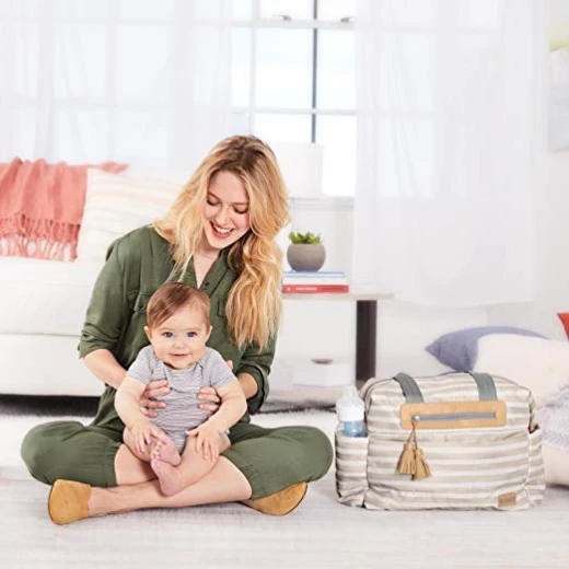 Skip Hop Riverside Ultra Light Diaper Satchel, Oyster Stripe - سكيب هوب - Image 6