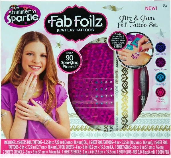 Cra-Z-Art Shimmer N Sparkle Foil Fab Jewelry & Foil Tattoo - هاسبرو