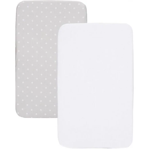 Chicco Next 2 Me Fitted Sheets Set of 2 - Silver Chicco Next 2 Me Fitted Sheets Set of 2 - Silver