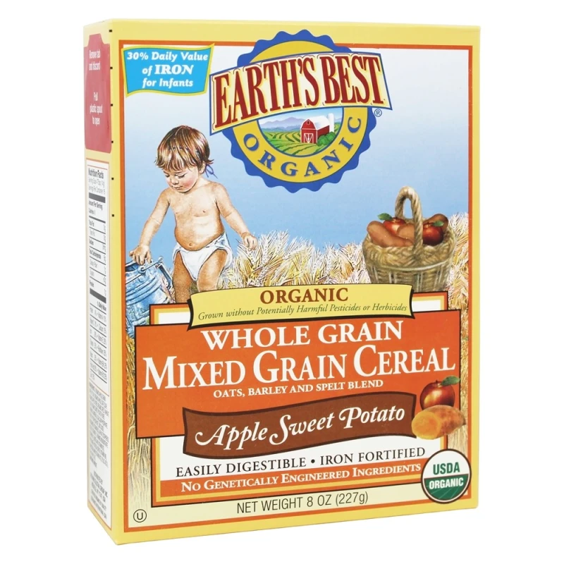 Earth's Best Organic Whole Grain Mixed Grain Cereal Apple Sweet - إيرثس بيست أورجانك