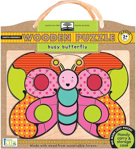 Wodden Puzzles -Busy Butterfly - انوفاتيف كيدز جرين