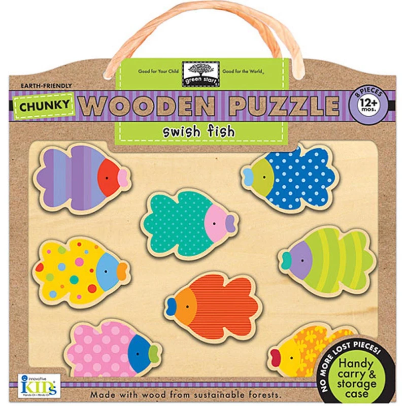 Wodden Puzzles -Switsh - fish - انوفاتيف كيدز جرين