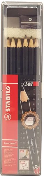 STABILO EXAM GRADE 2B LEAD PENCILS 12PCS/PKT W/ERASER AND SHARPENER - ستابيلو