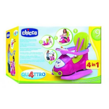 Chicco Pink  Quattro 4-in-1 Sit n Ride Car - تشيكو - Image 4