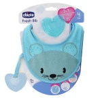 Chicco Fresh Bib, Teething Ring with Blue Bib - تشيكو