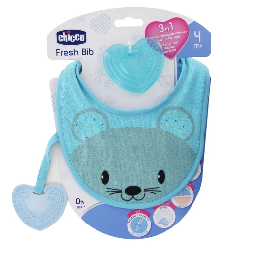 Chicco Fresh Bib, Teething Ring with Blue Bib Chicco Fresh Bib, Teething Ring with Blue Bib