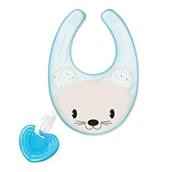 Chicco Fresh Bib, Teething Ring with Blue Bib - تشيكو - Image 2