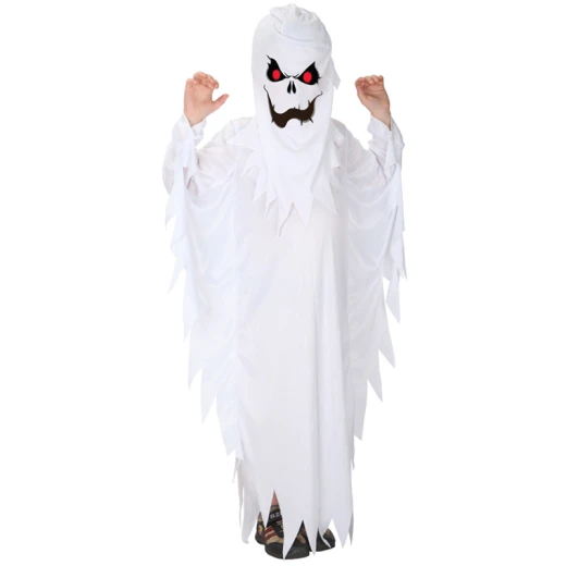Halloween Scary Costumes for Kids White Ghost Costume Robe for Boys, Girls dress up (5-8 years old) - Large Halloween Scary Costumes for Kids White Ghost Costume Robe for Boys, Girls dress up (5-8 years old) - Large