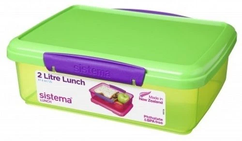 Sistema 2L lunch box storage container BPA-free , Green - سيستما