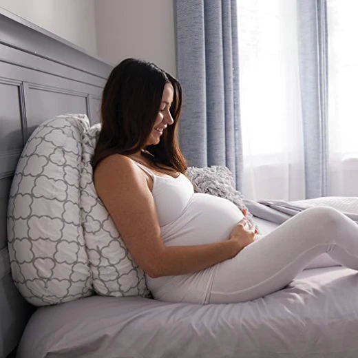 Boppy Slipcovered Pregnancy Body Pillow, Trellis, White - بوبي - Image 3