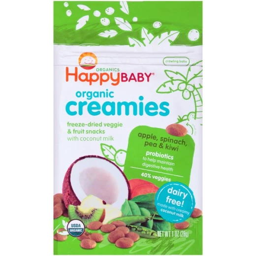Happy Baby Creamies Apple Spinach Pea and Kiwi - Dairy Free Happy Baby Creamies Apple Spinach Pea and Kiwi - Dairy Free