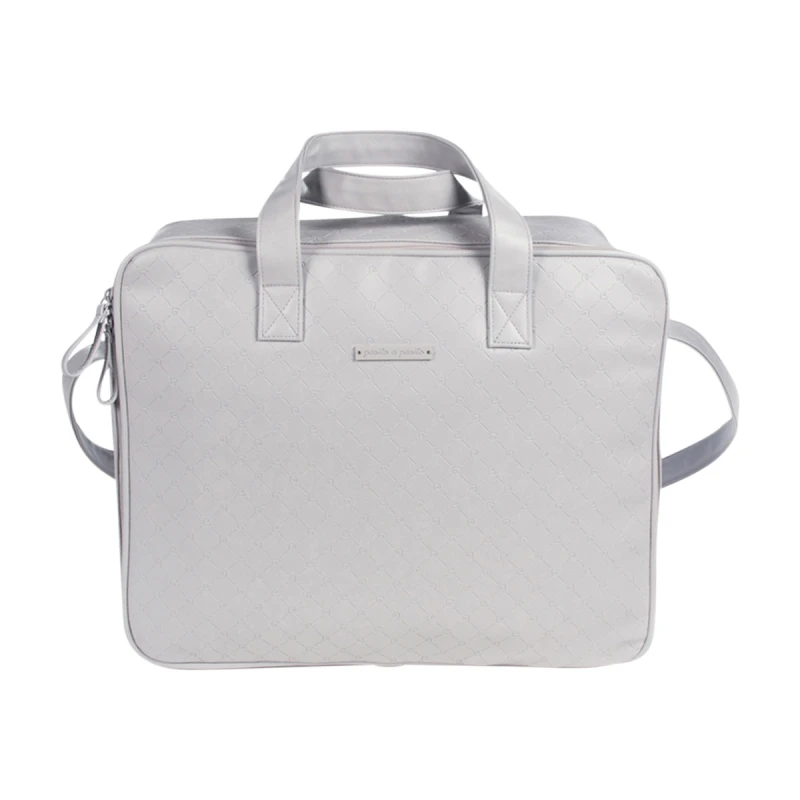 Pasito a Pasito Normandie Grey Faux Leather Hospital Bag - باسيتو اه  باسيتو
