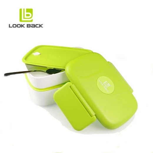 Look Back Lunch Box for Adults, Kids, 2 Layers, Leak Proof Look Back Lunch Box for Adults, Kids, 2 Layers, Leak Proof