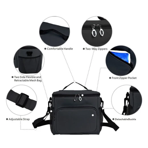 Kargou Cooler Lunch Bag Box - Black - كانغرو - Image 3