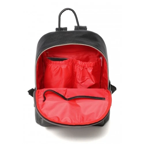 Colorland Fashion Travel Bag Organizer Backpack Diaper Bag Mummy Bag PU Leather - Black - كولورلاند - Image 3