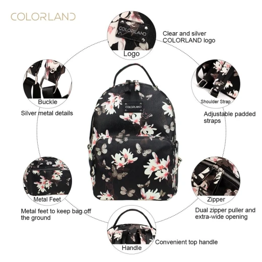 Colorland Mirabelle Faux Leather Diaper Backpack- Flower - كولورلاند - Image 2