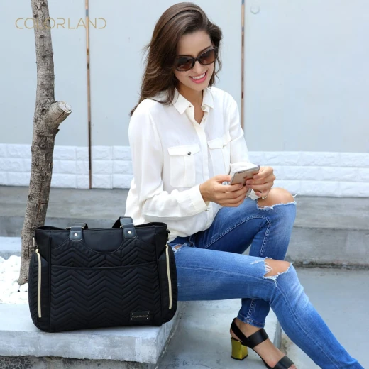 ColorLand Black Classic Baby Diaper Tote Maternity Bag - كولورلاند - Image 3