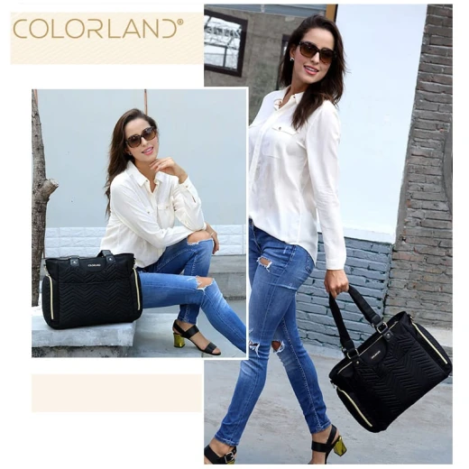 ColorLand Black Classic Baby Diaper Tote Maternity Bag - كولورلاند - Image 6