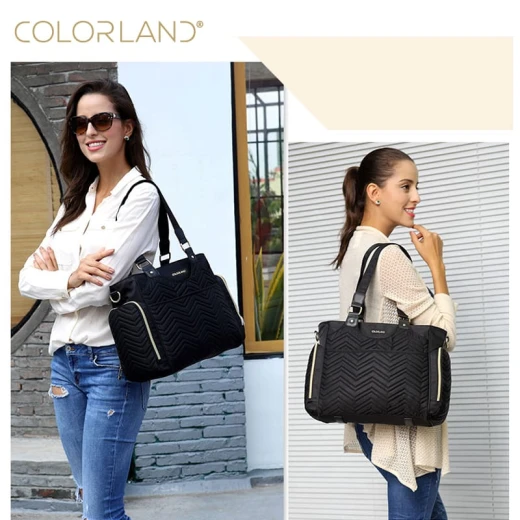 ColorLand Black Classic Baby Diaper Tote Maternity Bag - كولورلاند - Image 7