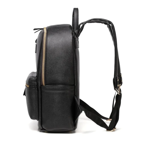 Colorland Fashion Travel Bag Organizer Backpack Diaper Bag Mummy Bag PU Leather - Black - كولورلاند - Image 11