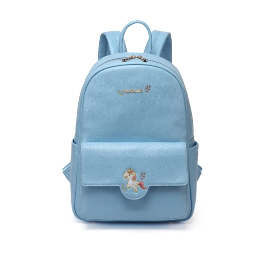 Colorland Diaper Bag Fashion Multi functional Double Shoulder Unicorns Embroidered Mommy Bag - Blue
