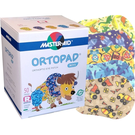 Master Aid Ortopad Boys Eye Patches - Junior Size (50 Per Box)