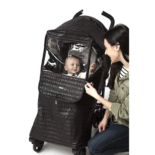 Chicco Childrens Baby Quilted Stroller Weather Shield Rain Cover - Grey - تشيكو - Image 6