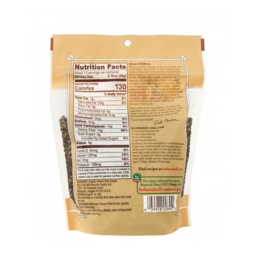 Bob's Red Mill Organic Gluten Free Whole Chia Seeds 340g - بوبز ريد ميل - Image 2