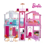 Barbie Three-Story Town House Colourful and Bright Doll House that Comes with Furniture and Accessories, Playset - باربي