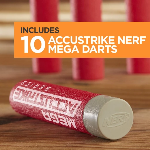 Thunderhawk Nerf AccuStrike Mega Toy Blaster - Longest Nerf Blaster - 10 Official AccuStrike Nerf Mega Darts, 10-Dart Clip, Bipod - For Kids, Teens, and Adults - نيرف - Image 8
