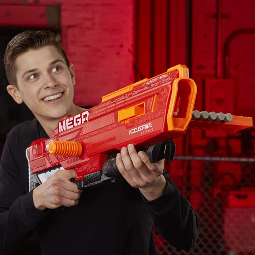 Thunderhawk Nerf AccuStrike Mega Toy Blaster - Longest Nerf Blaster - 10 Official AccuStrike Nerf Mega Darts, 10-Dart Clip, Bipod - For Kids, Teens, and Adults - نيرف - Image 5